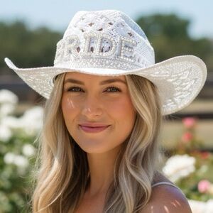 Twig & Arrow White Bride Bridal Bling Wedding Cowboy Cowgirl Western Hat